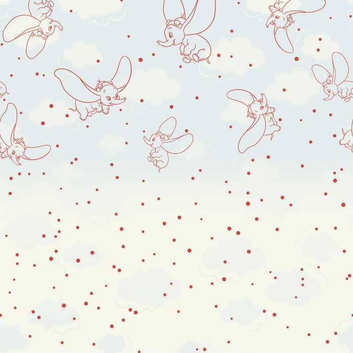 Photo murale intissé impression numérique Disney Dumbo Clouds