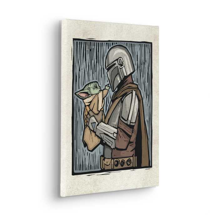 Toile Imprimé Star Wars The Mandalorian Lino-Cut