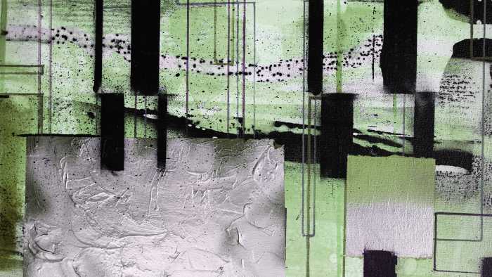 Photo murale intissé impression numérique Squares Dropping grey-green