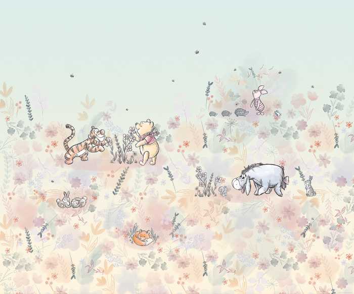 Photo murale intissé impression numérique Disney Winnie the Pooh Flowerfield