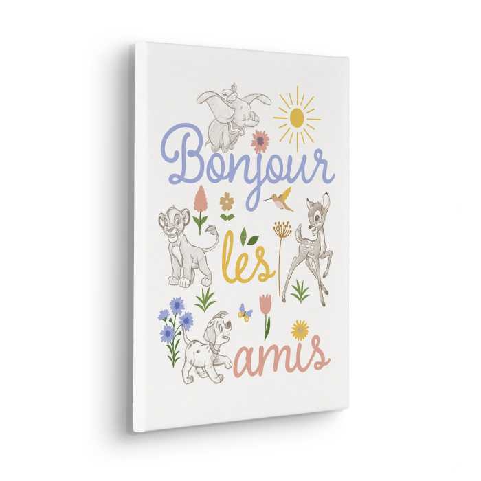 Vlies Bild auf Keilrahmen/ Echtholzrahmen Disney Classics Bonjour