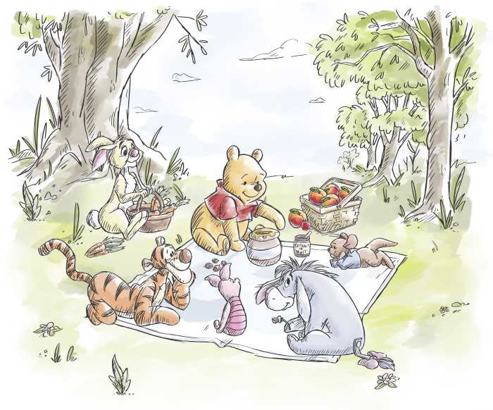 Photo murale intissé impression numérique Disney Winnie the Pooh Nice for Picnics