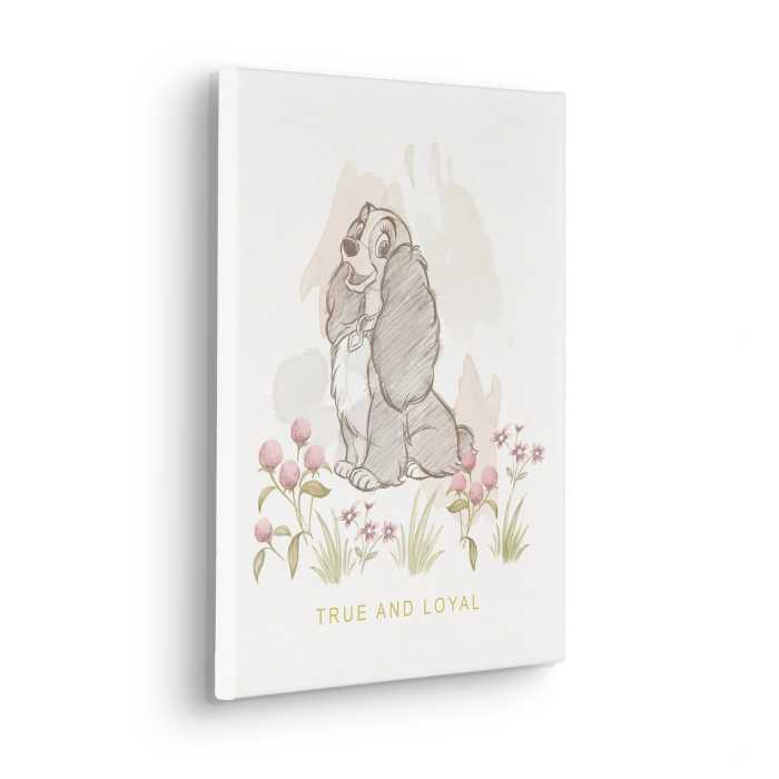 Toile Imprimé Disney Lady and the Tramp True and Loyal