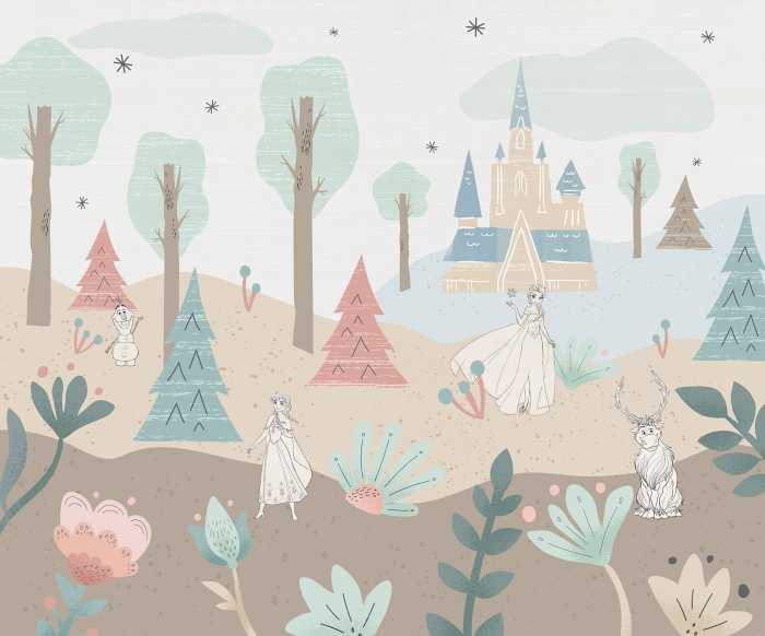 Photo murale intissé impression numérique Disney Frozen Castle Playground