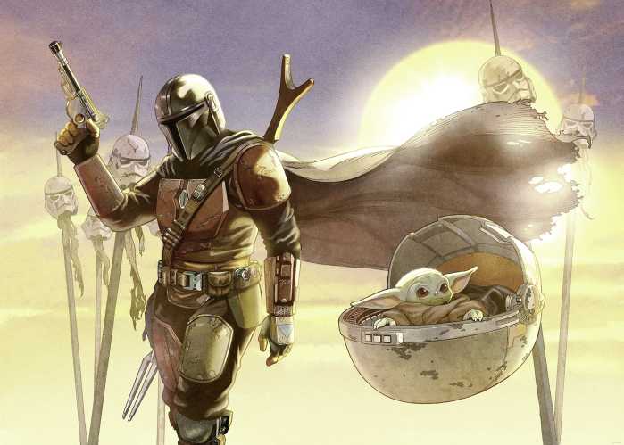 Photo murale intissé impression numérique Star Wars The Mandalorian and Grogu Mission