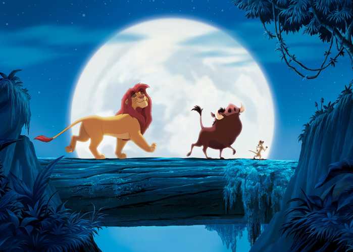 Photo murale intissé impression numérique Disney The Lion King Full Moon Walk