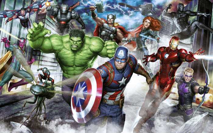 Photo murale intissé impression numérique Marvel Avengers Assemble