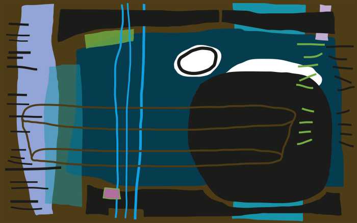 Photo murale intissé impression numérique Composition 5 brown-blue