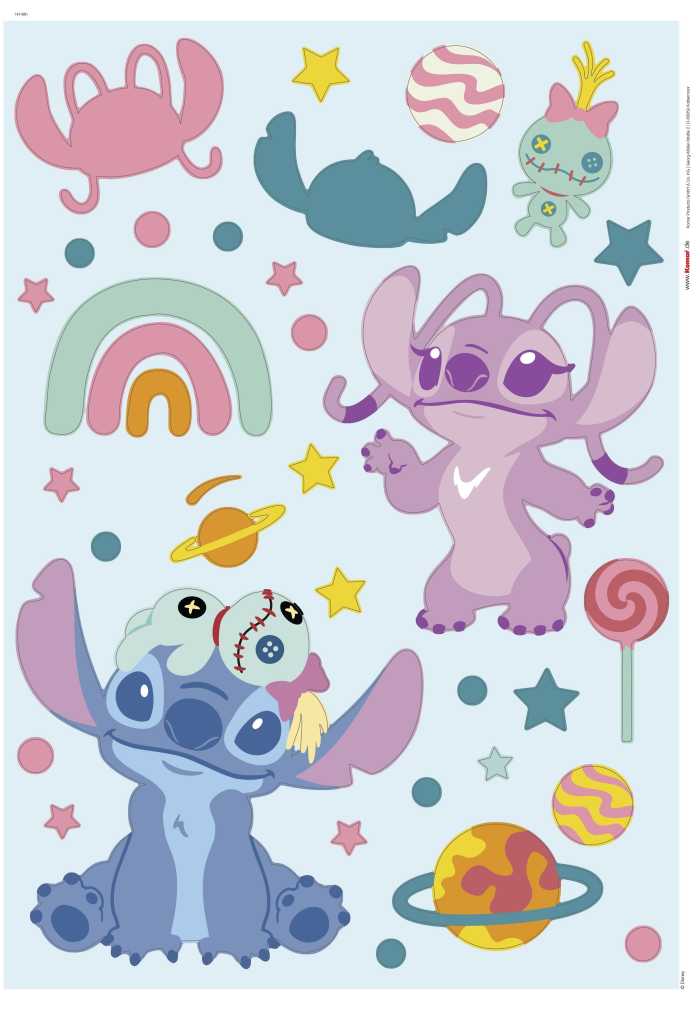 Sticker mural Disney Stitch World