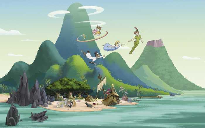 Photo murale intissé impression numérique Disney Peter Pan And the Lost Boys