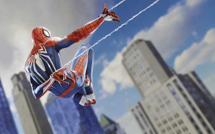 Photo murale intissé impression numérique Marvel Spider-Man Spider Web Shooting