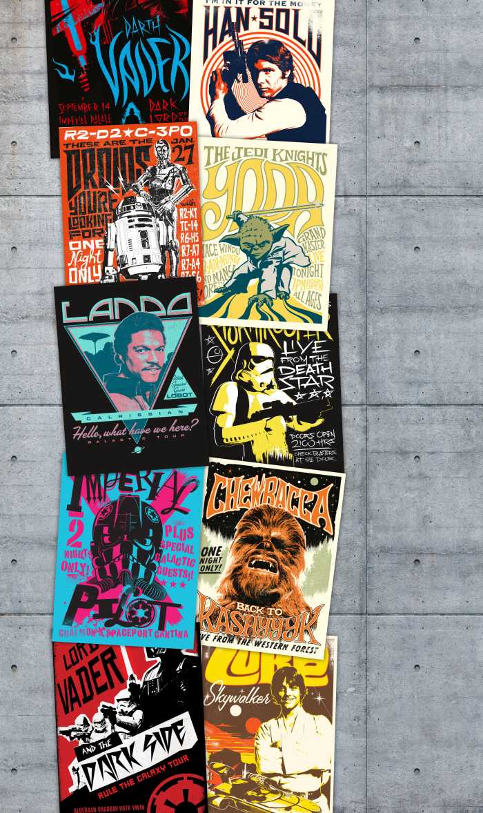 Panneau sur intissé  Star Wars Rock On Wall