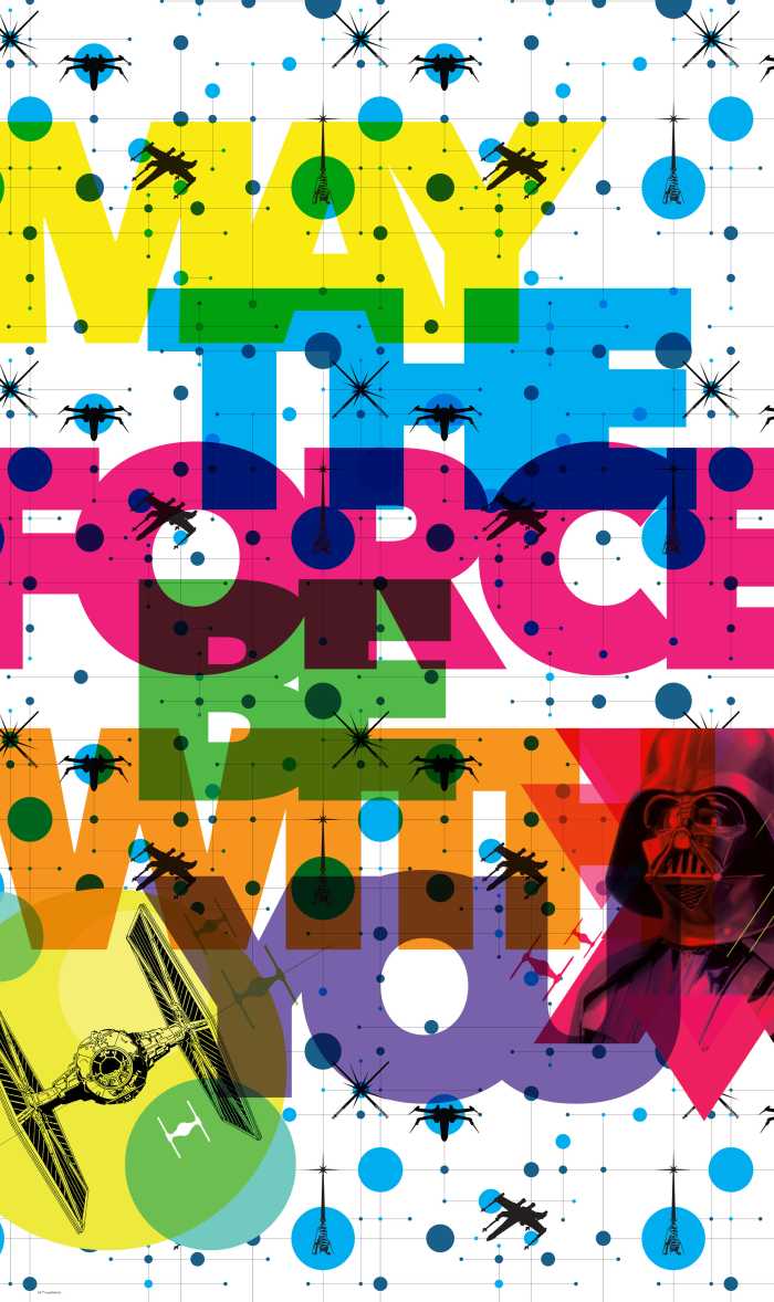 Panneau sur intissé  Star Wars Pop Neon Geometrics Vader