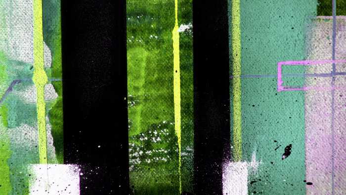 Photo murale intissé impression numérique Traces Drizzling black-mint