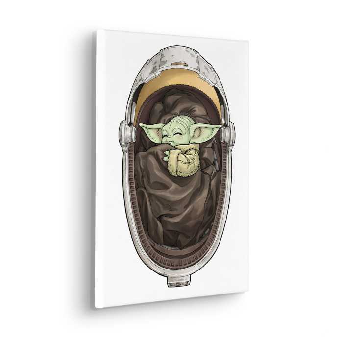 Toile Imprimé Star Wars The Mandalorian Grogu Sleeping
