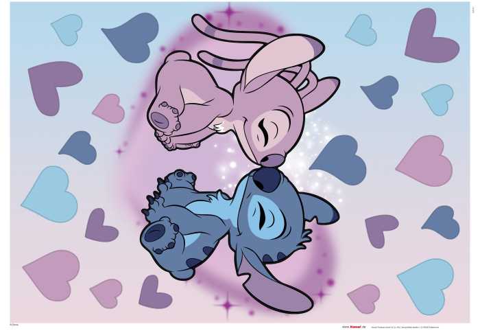 Sticker mural Disney Stitch and Angel Cutie