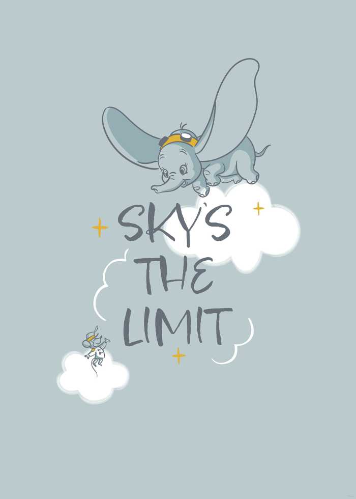 Affiche d'art Disney Dumbo Sky`s the Limit