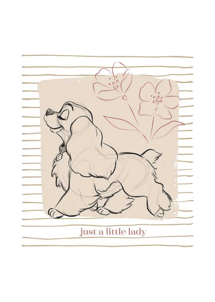 Affiche d'art Disney Lady and the Tramp just a Little Lady