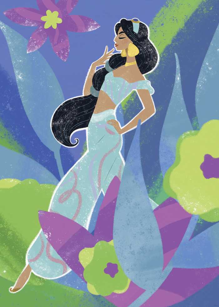 Poster d'art Disney Princess Jasmine in Blue