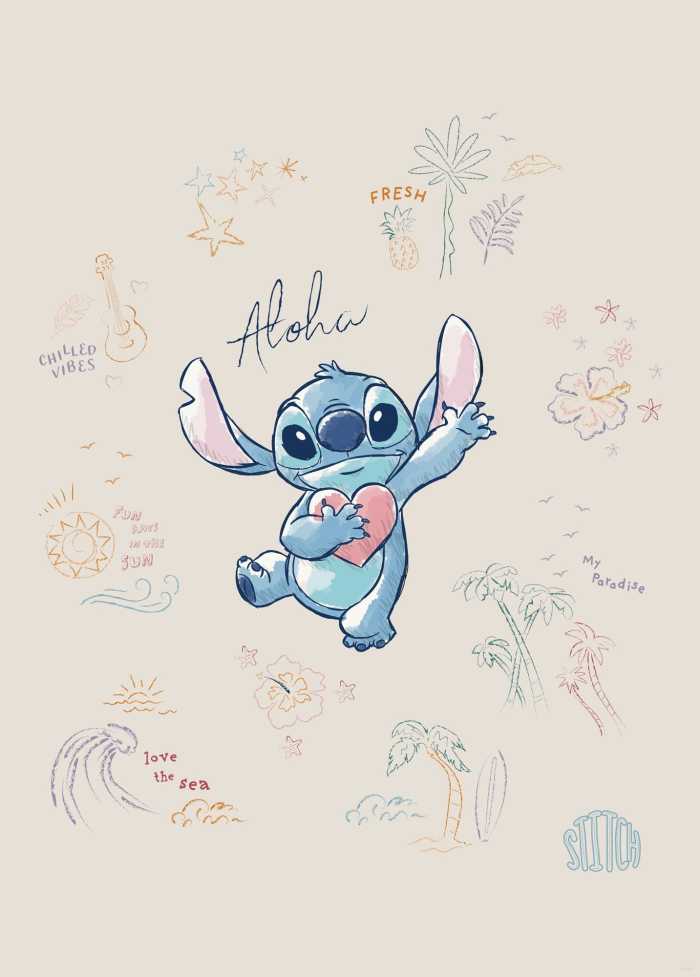 Affiche d'art Disney Lilo and Stitch Mahalo
