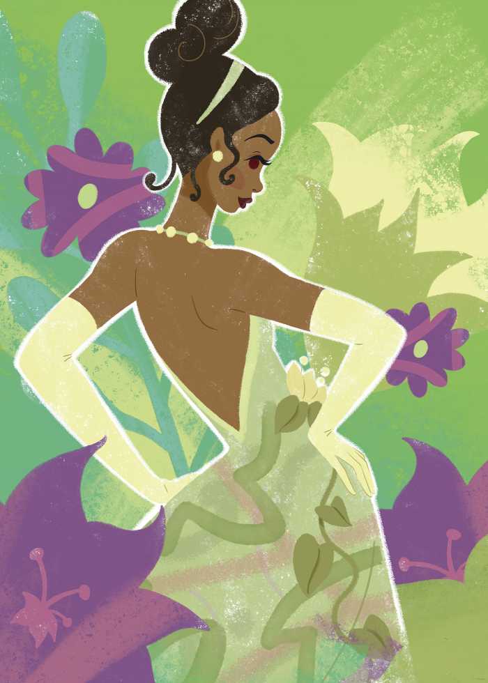 Poster d'art Disney Princess Tiana in Green