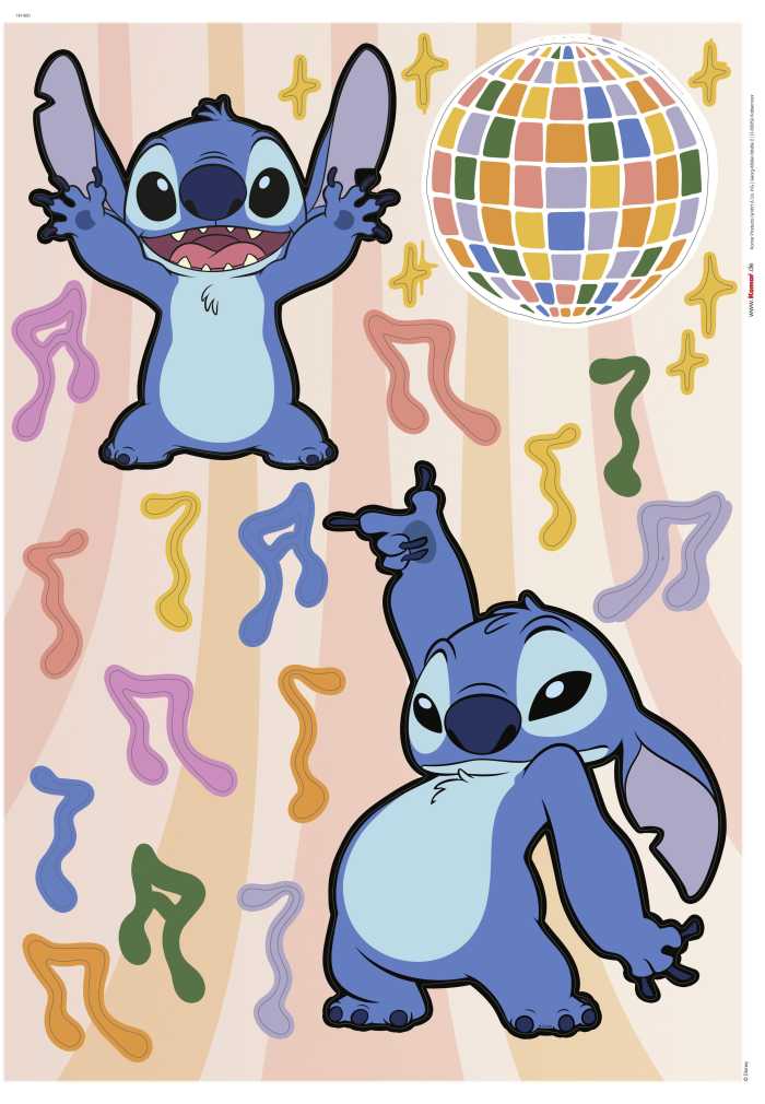 Sticker mural Disney Stitch Music
