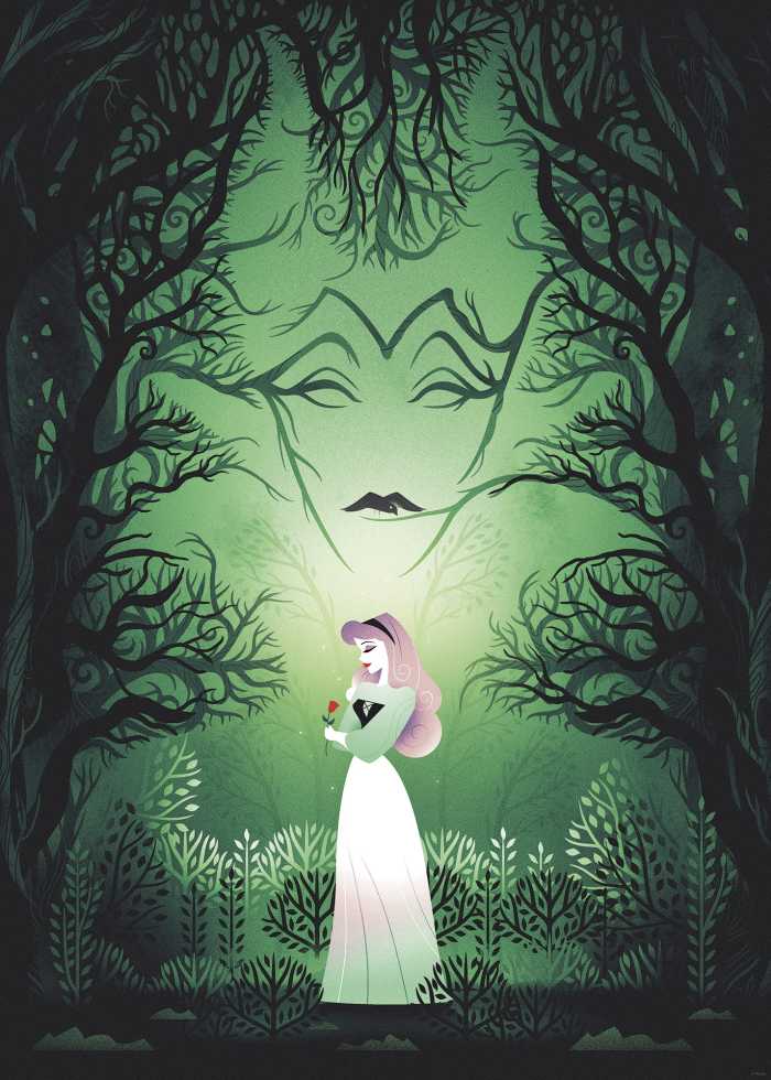 Affiche d'art Disney Sleeping Beauty Aurora Maleficent