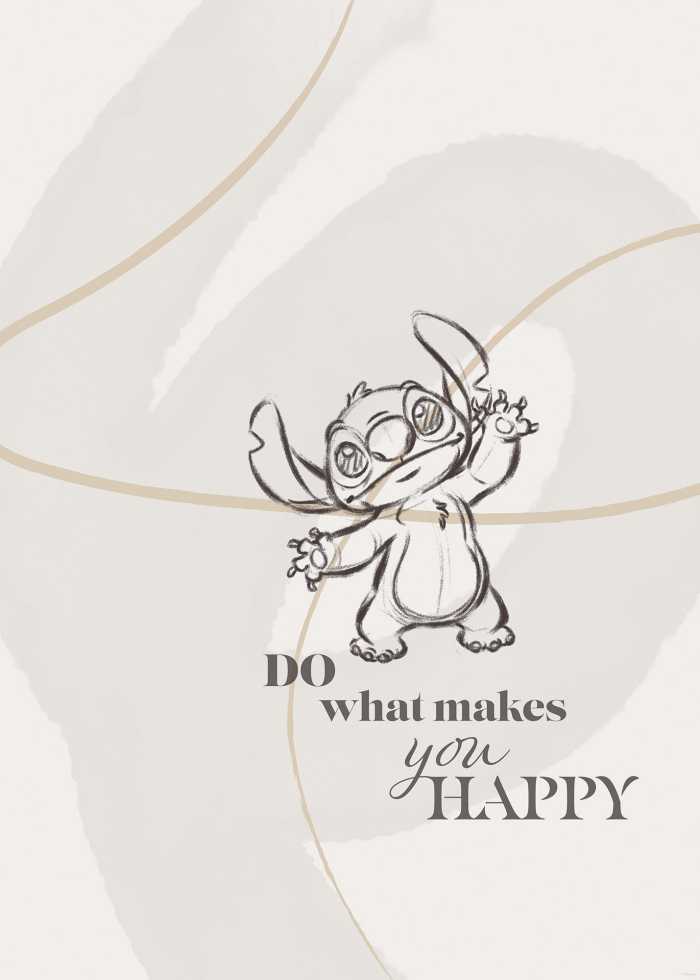 Affiche d'art Disney Lilo and Stitch Do What Makes You Happy