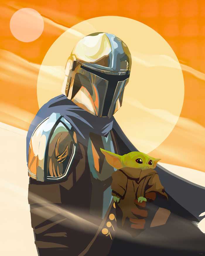 Photo murale intissé impression numérique The Mandalorian - Hunt for Grogu