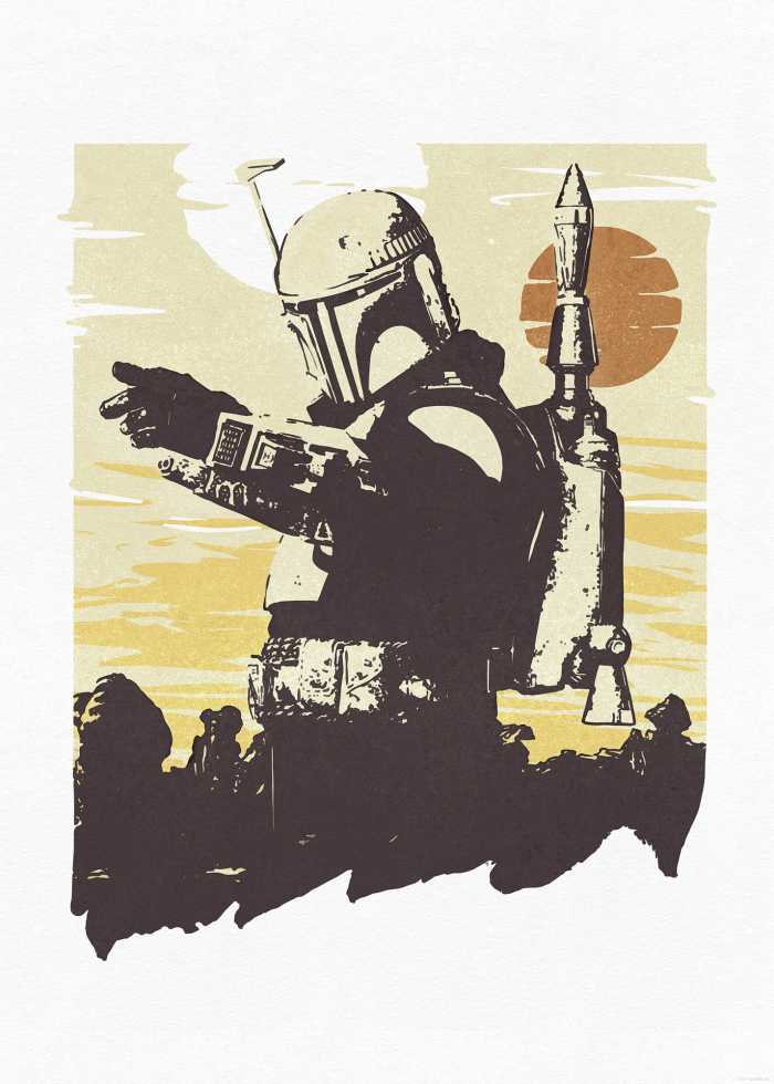Affiche d'art Star Wars Boba Fett Illustration Target