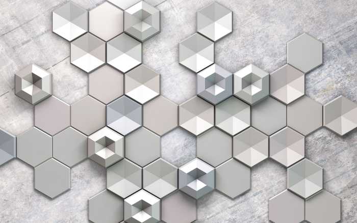 Photo murale intissé impression numérique Hexagon Concrete
