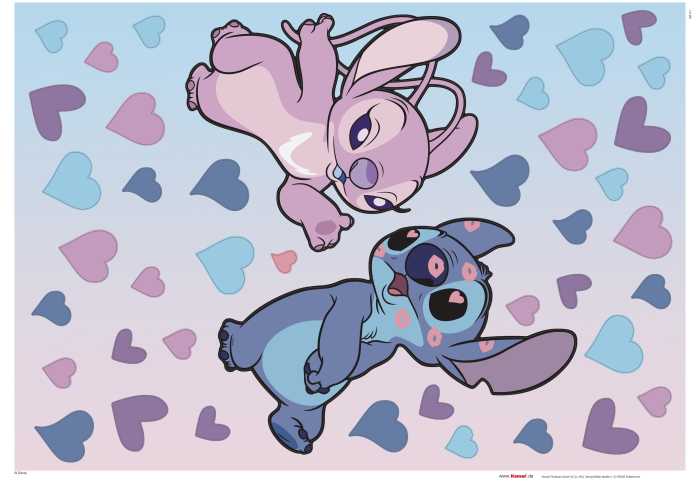 Sticker mural Disney Stitch in Love