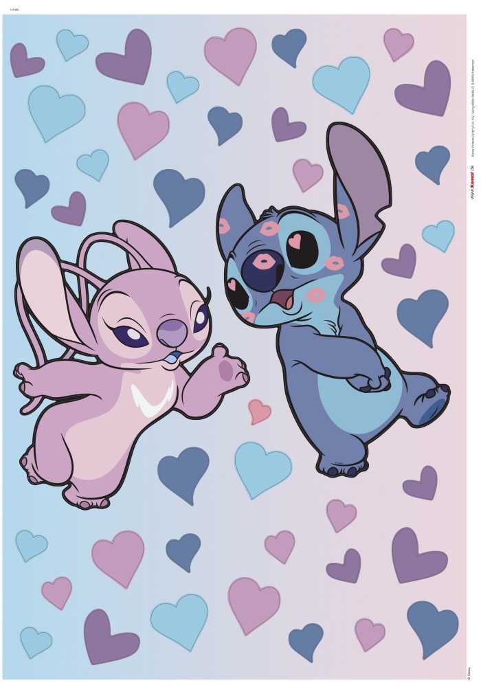 Sticker mural Disney Stitch in Love