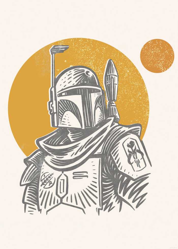 Affiche d'art Star Wars Boba Fett Illustration Iconic