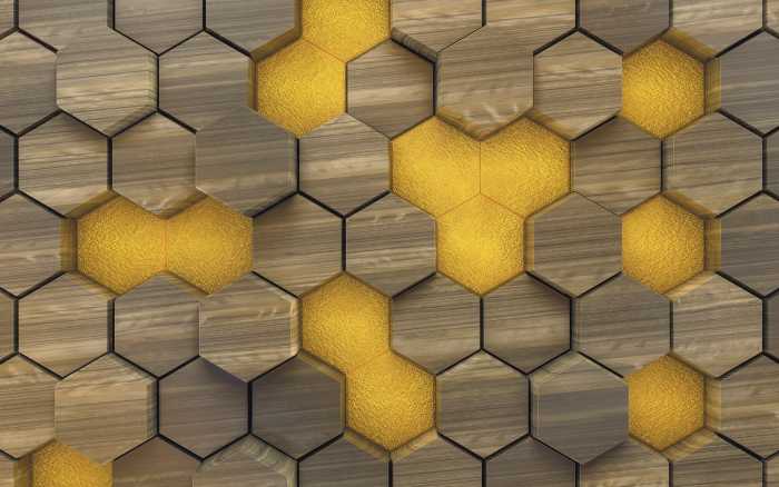 Photo murale intissé impression numérique Woodcomb Olive