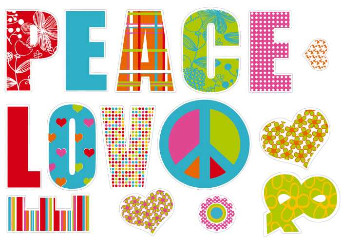 Sticker mural Love and Peace