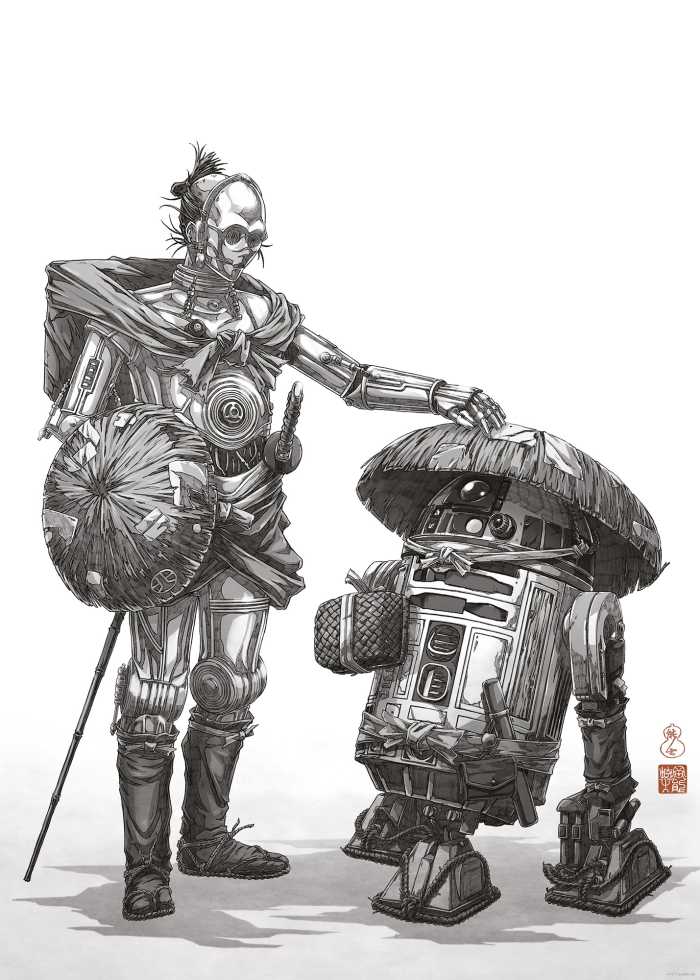 Poster d'art Star Wars Vision Samurai Droids