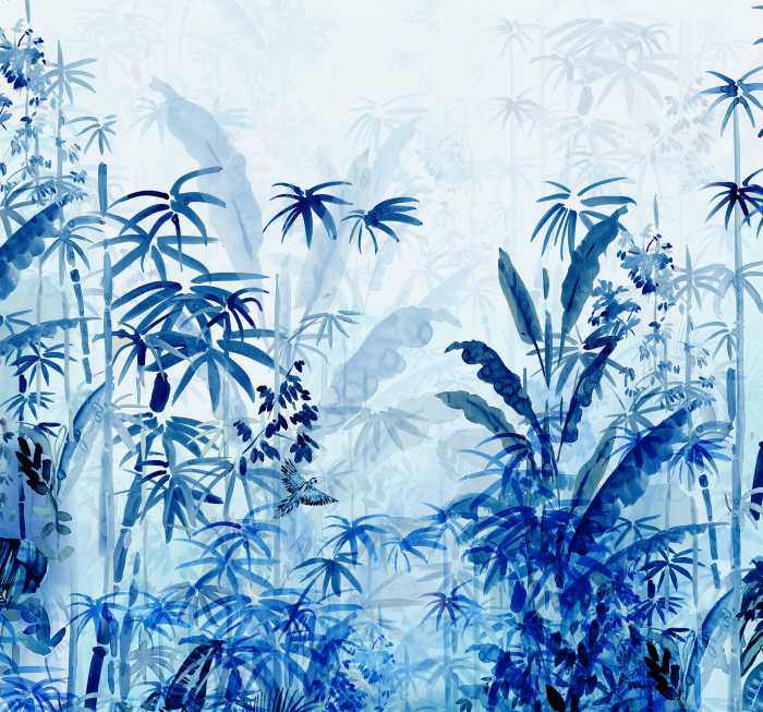 Photo murale intissé impression numérique Blue Jungle