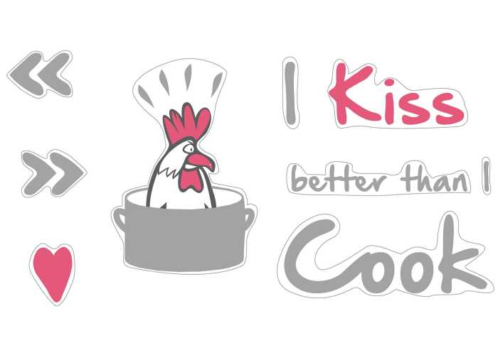 Sticker mural I kiss better than