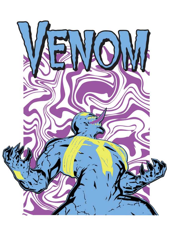 Poster d'art Marvel Venom Colourful Scream