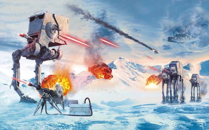 Photo murale intissé impression numérique Star Wars Hoth Showdown