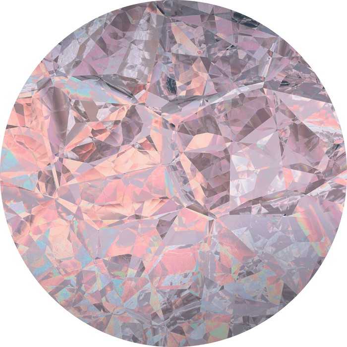 Murale ronde auto-adhésive intissée Glossy Crystals