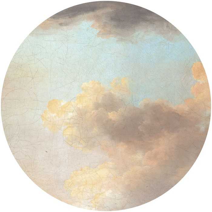 Murale ronde auto-adhésive intissée Relic Clouds