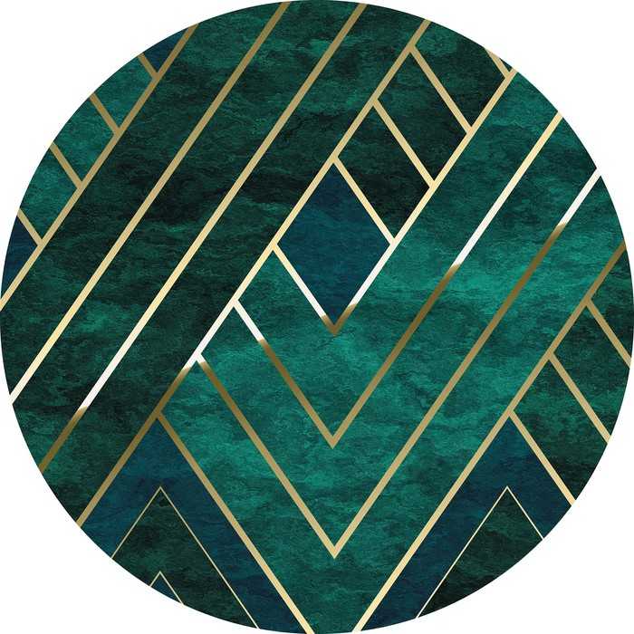 Murale ronde auto-adhésive intissée Jade