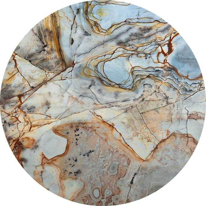 Murale ronde auto-adhésive intissée Marble Sphere