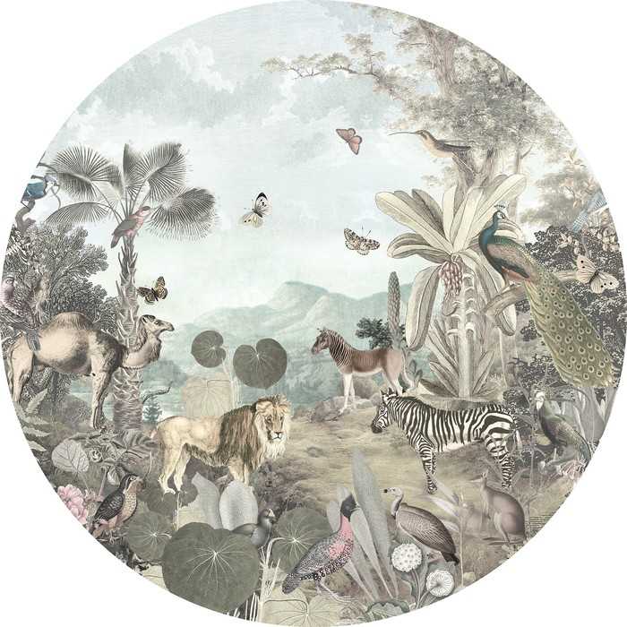 Murale ronde auto-adhésive intissée Utopia
