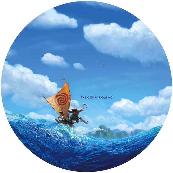 Murale ronde auto-adhésive intissée Moana Ocean is calling