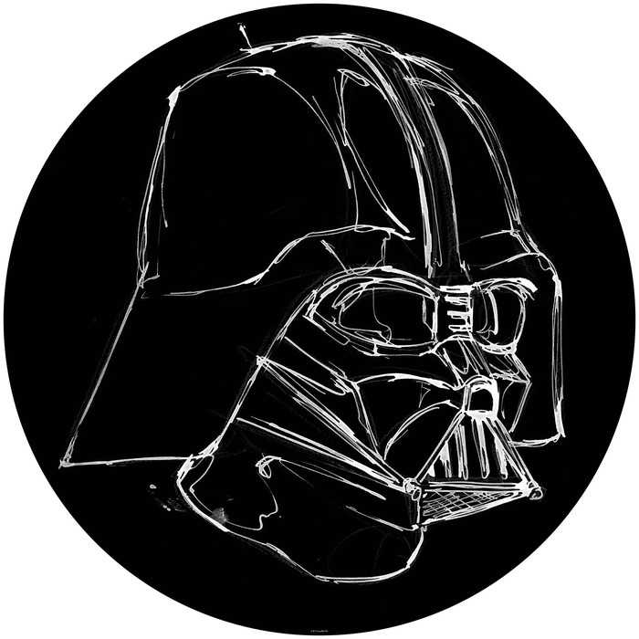 Murale ronde auto-adhésive intissée Star Wars Ink Vader