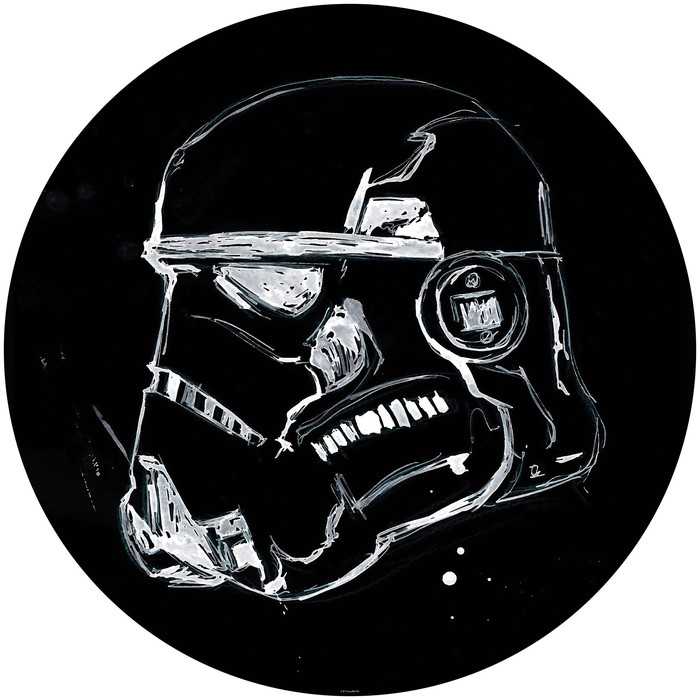 Murale ronde auto-adhésive intissée Star Wars Ink Stormtrooper