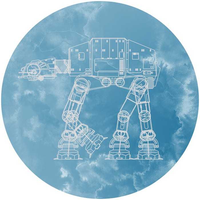 Murale ronde auto-adhésive intissée Star Wars AT-AT